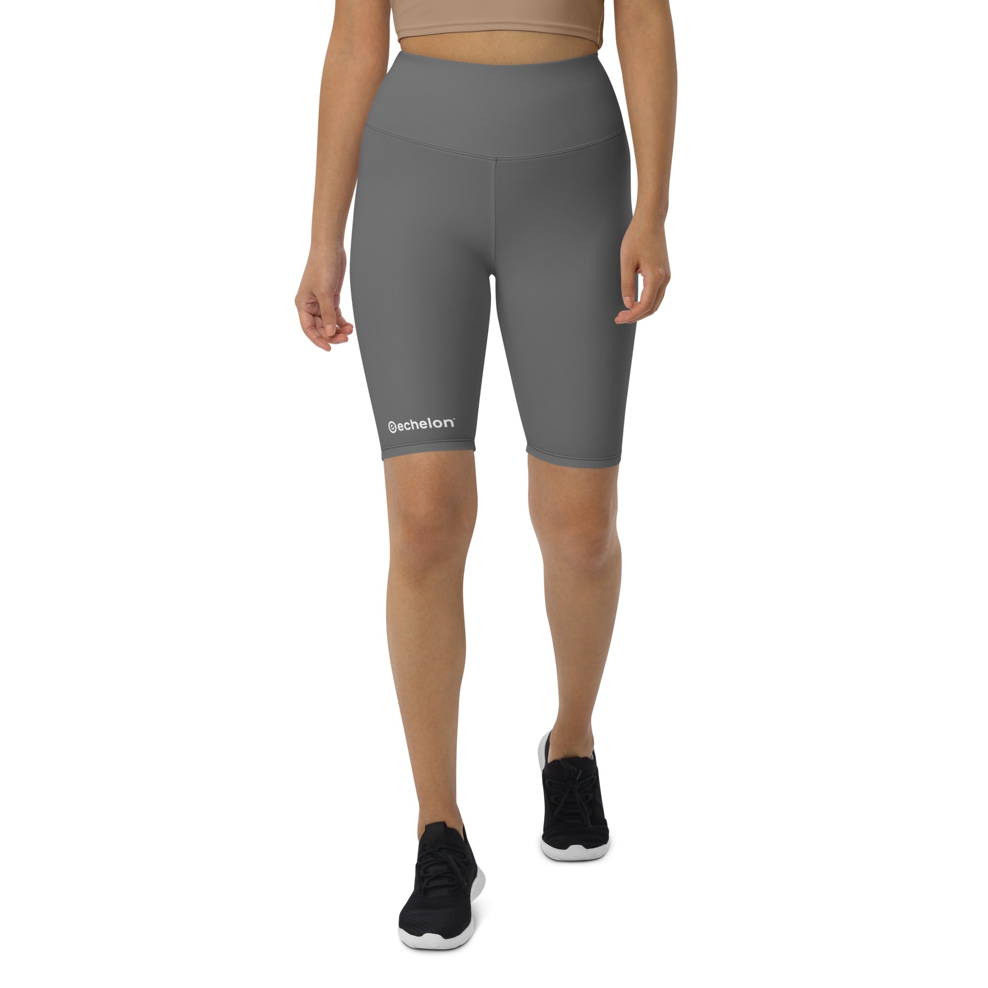 echelon-apparel-womens-biker-shorts-gris-taille-haute-poche image 4