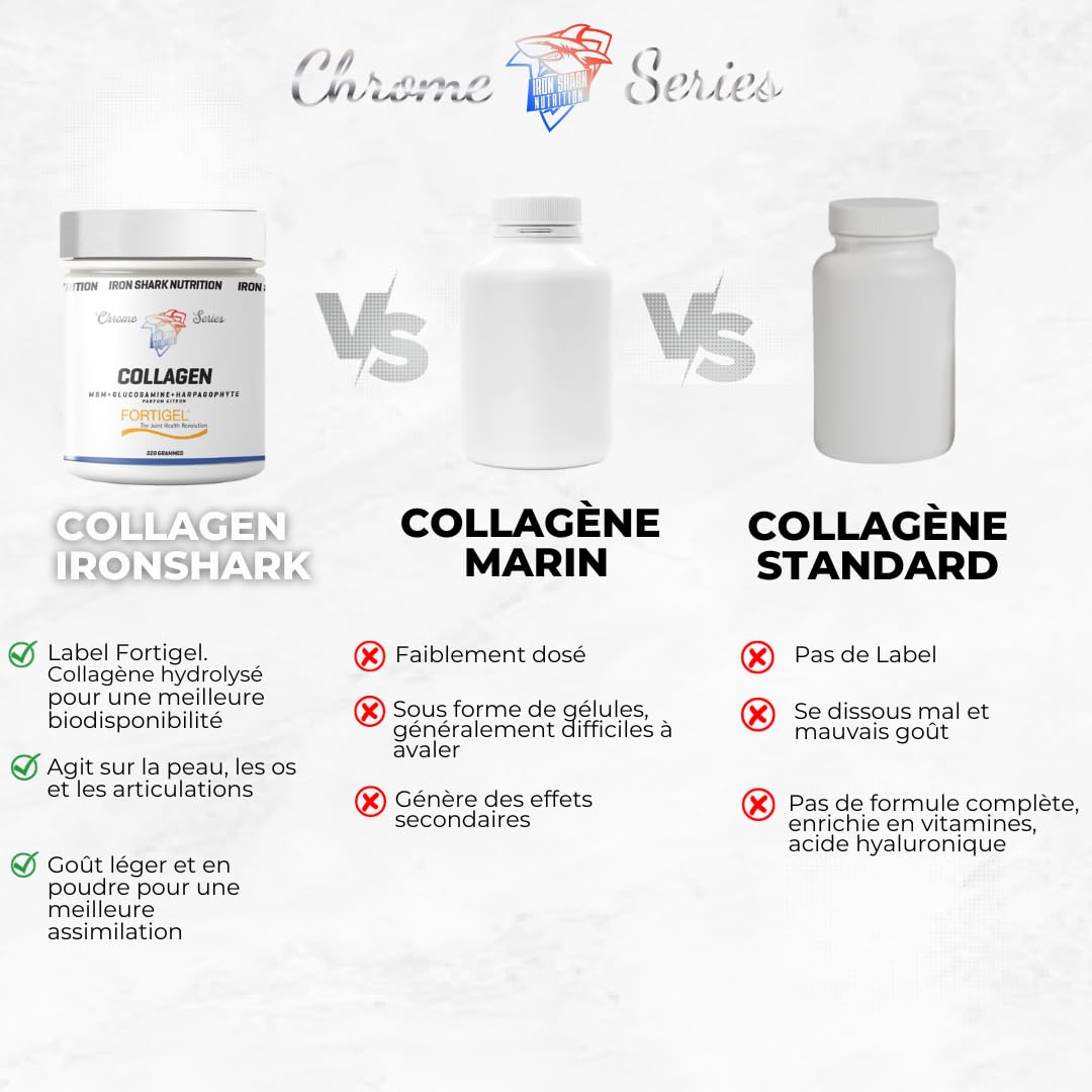 ironshark-chrome-series-collagen-poudre-320g-articulations-peau image 2
