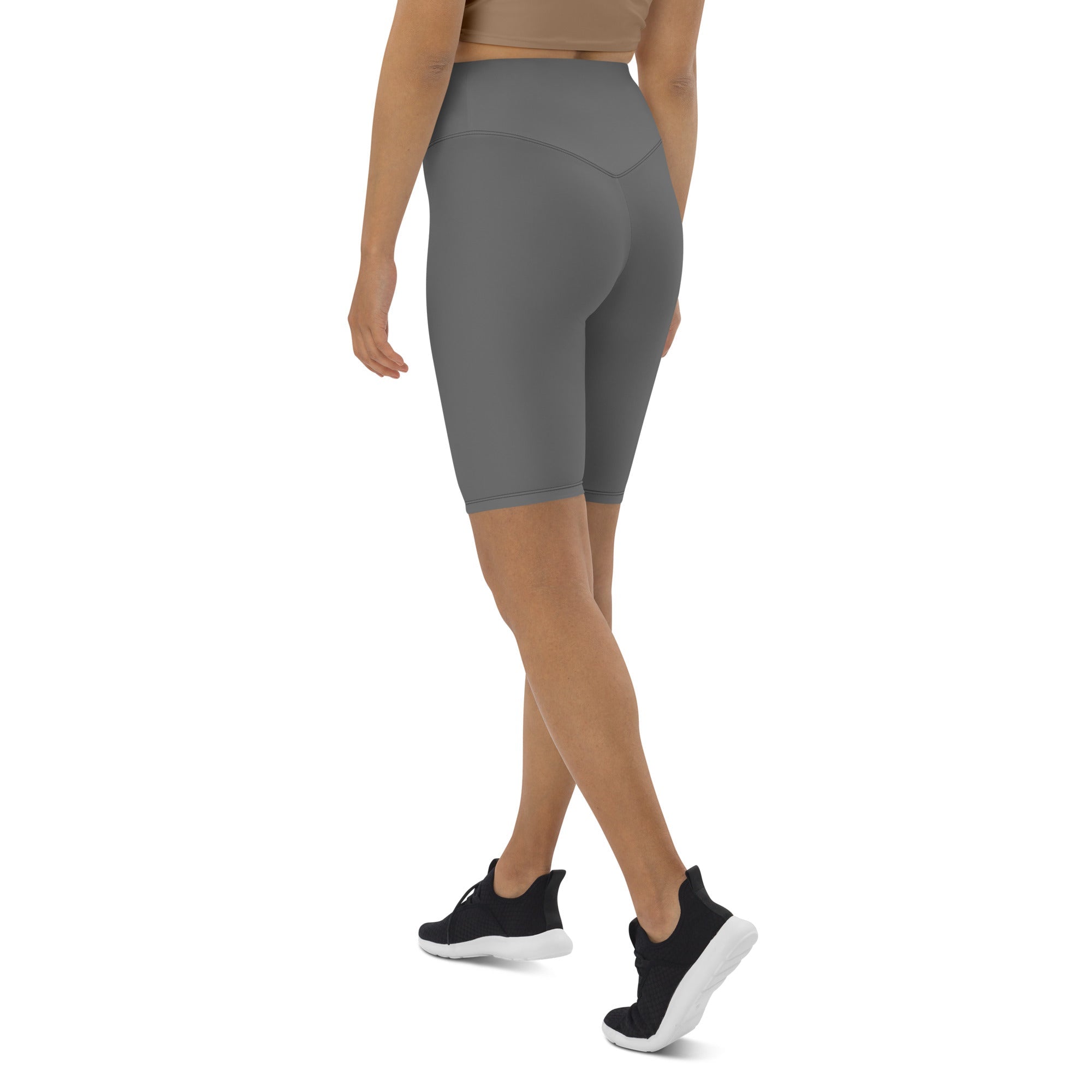 echelon-apparel-womens-biker-shorts-gris-taille-haute-poche image 5