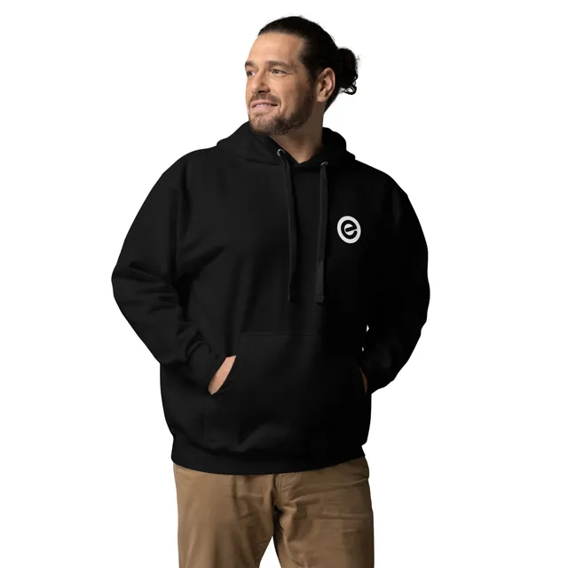 echelon-logo-hoodie-sweat-capuche-noir-coton-poche image 1
