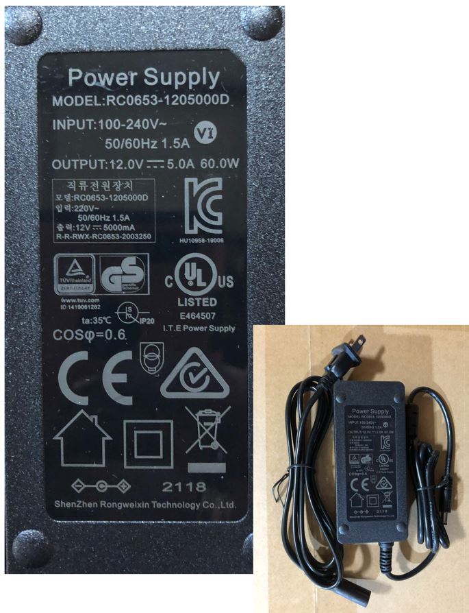 echelon-12v-5a-adaptateur-secteur-row-s-ex-5s-ex-7s image 2